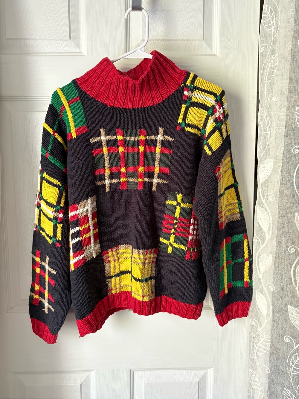Sarah Alexander vintage 80s 90s holiday sweater turtleneck size L pullover